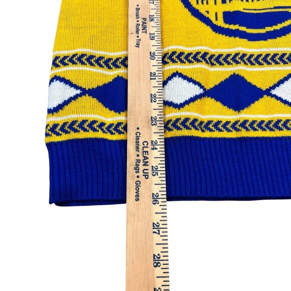 Golden State Warriors Ugly Xmas Sweater  Knit Plaid Retro Big Logo XL - Picture 9 of 11